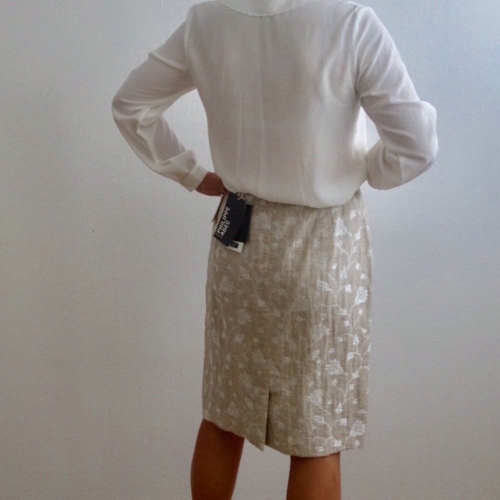 Philippe Adec Paris Neiman Marcus Skirt 8 Natural